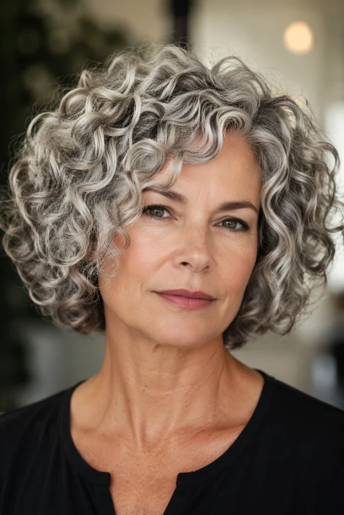 17 Fresh Curly Bobs For Older Women That Take Years Off